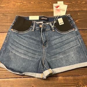 Judy Blue- Jean Maternity Shorts - Side Panels - Large
